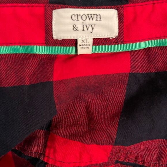 Crown & Ivy Buffalo Plaid Flannel Size XL (juniors) - Picture 5 of 8